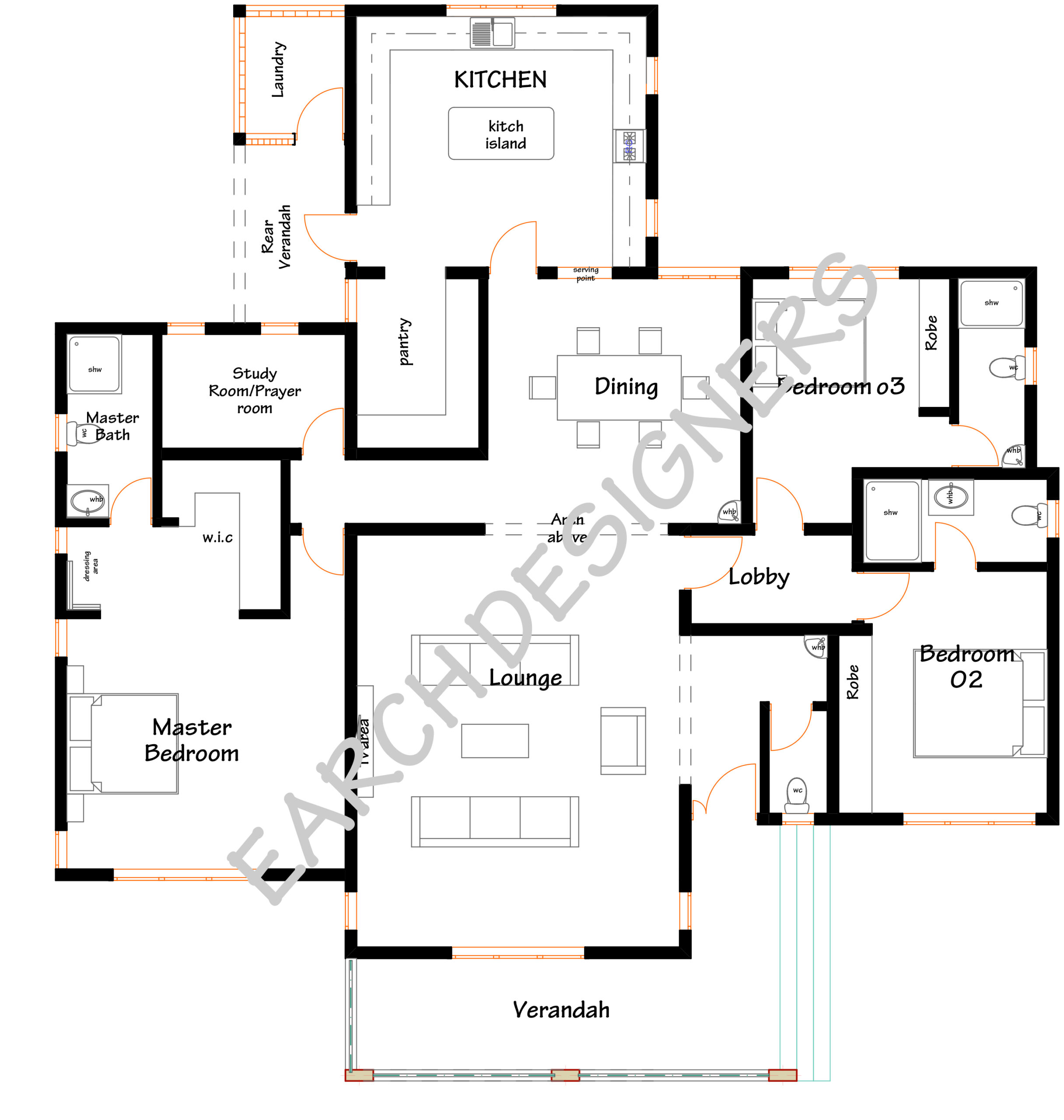 Simple 3 Bedroom Bungalow Kenyan style