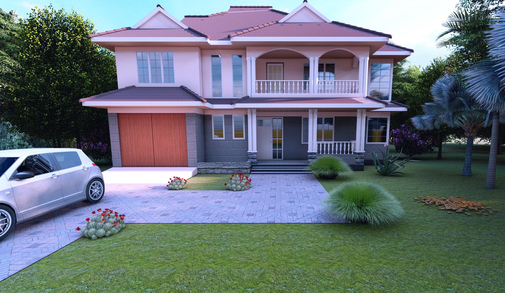 4 bedroom maisonette house plan