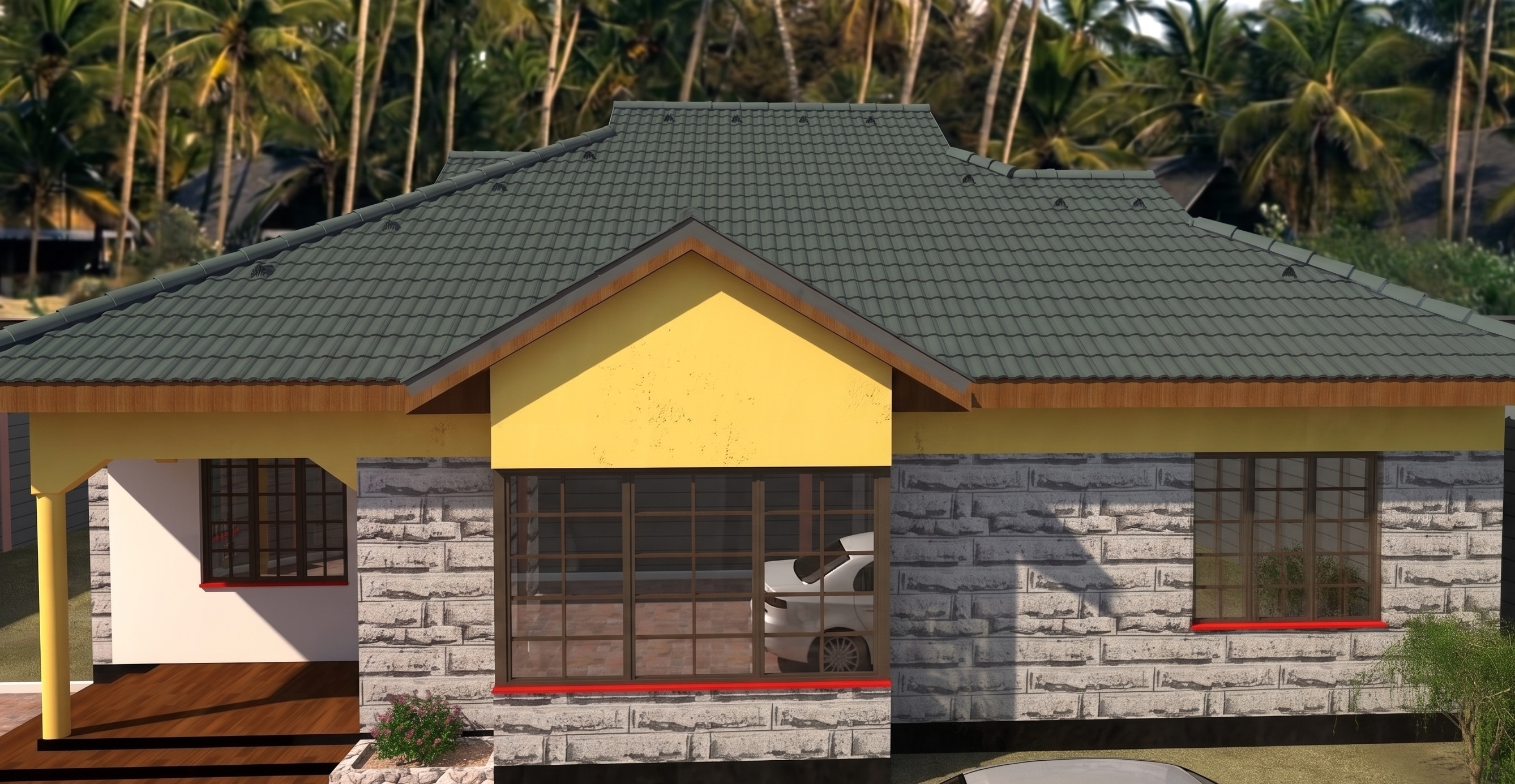 Simple modern 3 bedroom bungalow