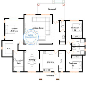 3 bedroom Bungalow (plan with measurement)