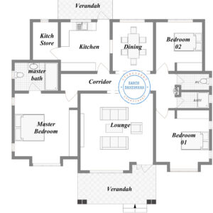 3 bedroom Bungalow (plan with measurement)