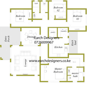 4 bedroom Bungalow (plan with measurement)