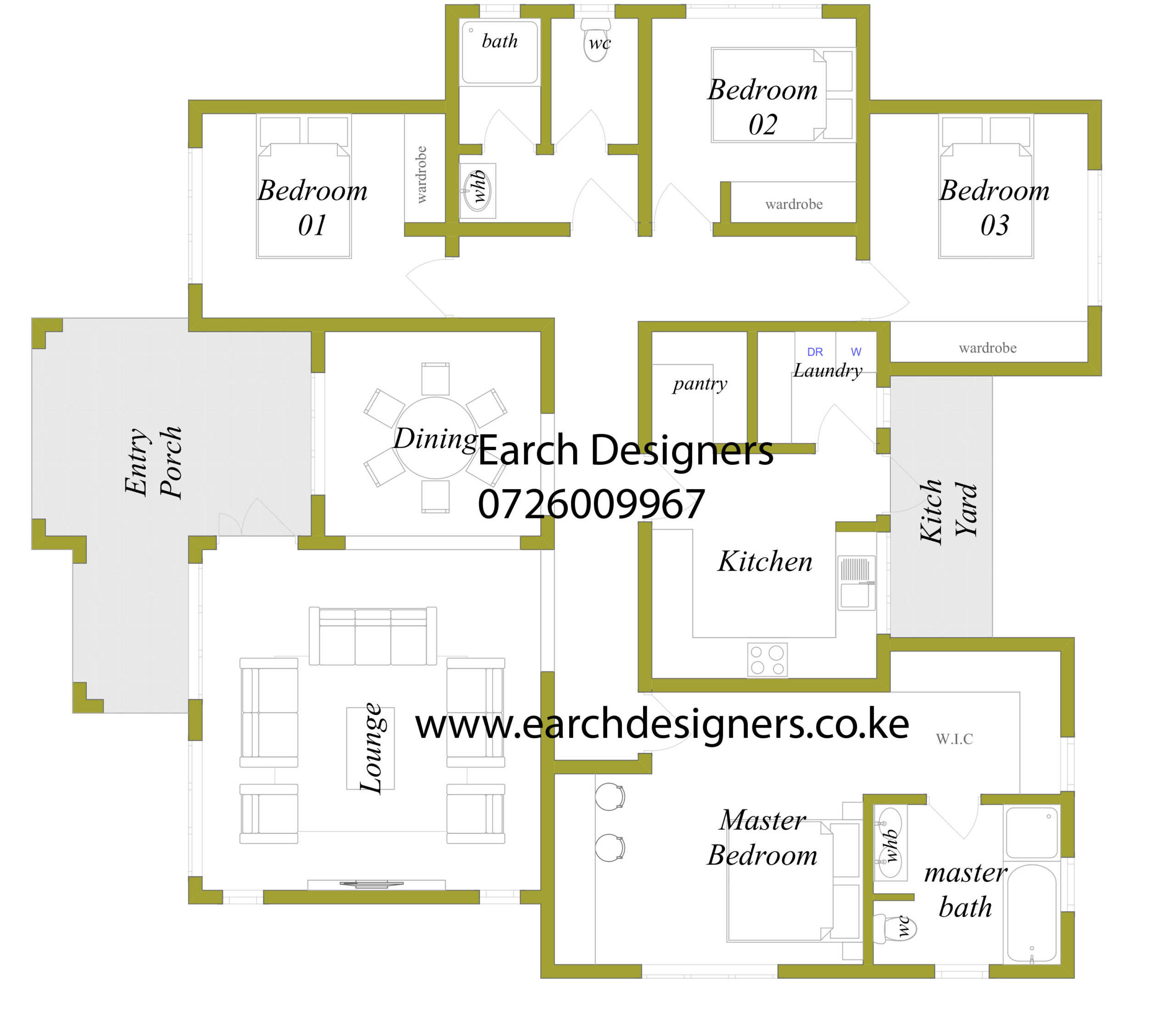 4 bedroom Bungalow (plan with measurement)