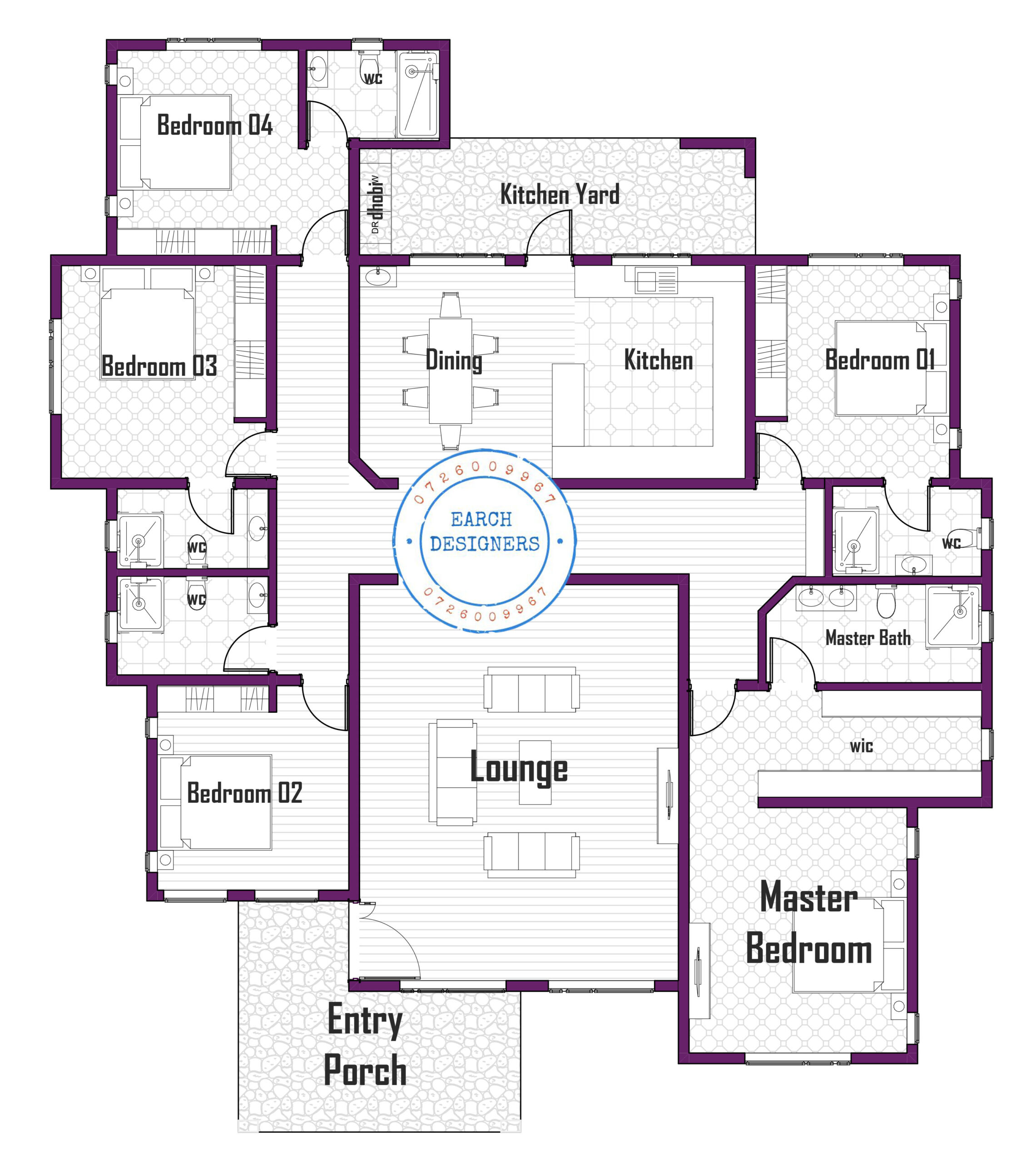 5 bedroom (plan with measurement)