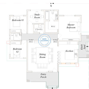 3 bedroom Bungalow (plan with measurement)