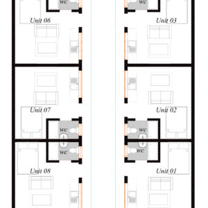 Bedsitter Units on a 40 x 80 plot (plan with measurement)