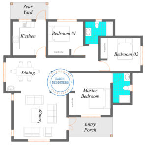 3 bedroom Bungalow (plan with measurement)