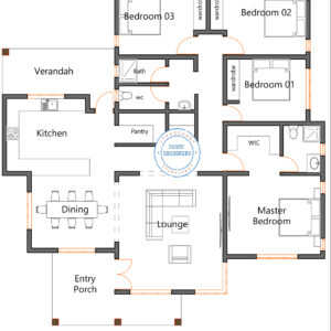 4 bedroom Bungalow (plan with measurement)