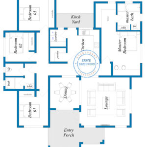 4 bedroom Bungalow (plan with measurement)