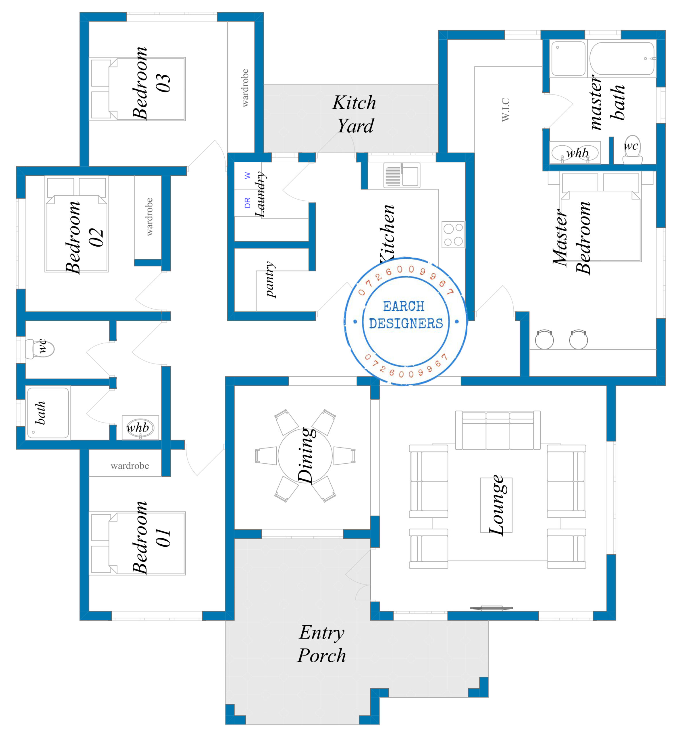 4 bedroom Bungalow (plan with measurement)